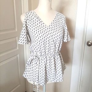 Petite-Ann‎ Taylor-Cold Shoulder xxs Blouse